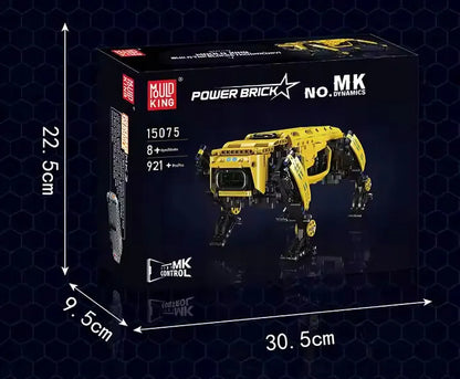 Mould King 15075 RC roboto šuns konstruktorius su nuotoliniu valdymu, 921 detalė