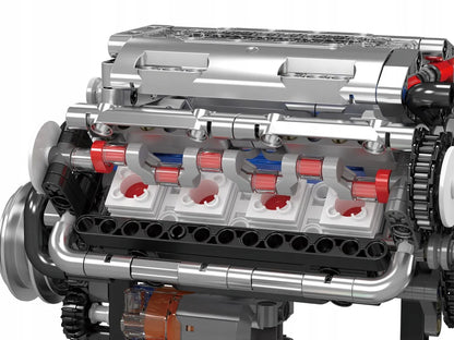 „Mould King“ V8 variklio konstruktorius, 552 detalės