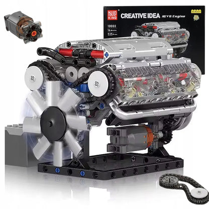 „Mould King“ V8 variklio konstruktorius, 552 detalės