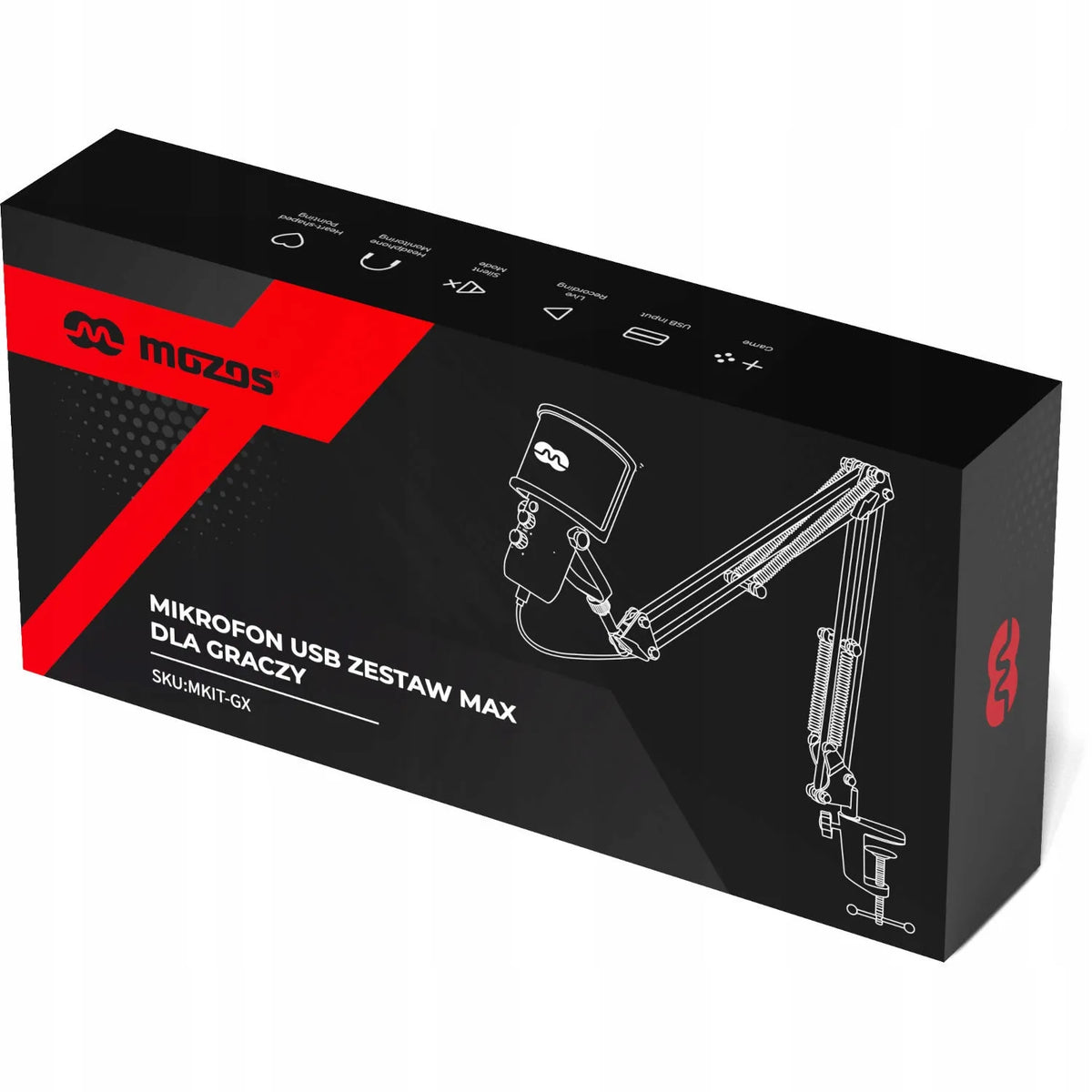 „Mozos MKIT-GX“ mikrofonas, visas komplektas