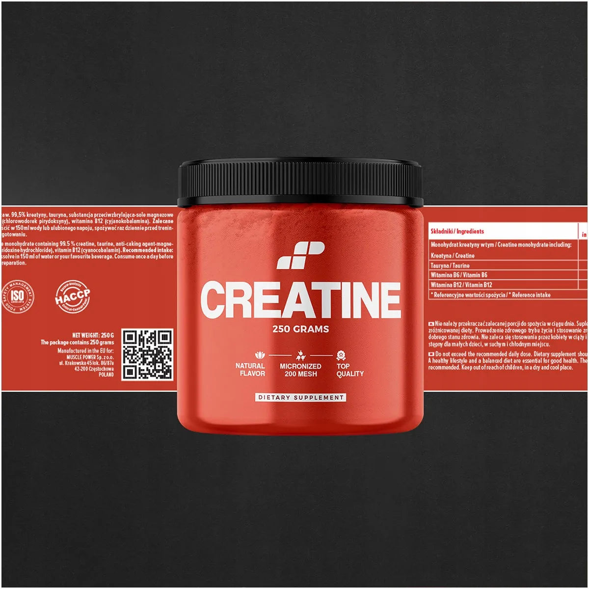 MP Sport kreatino monohidratas milteliais, 250 g – maisto papildas