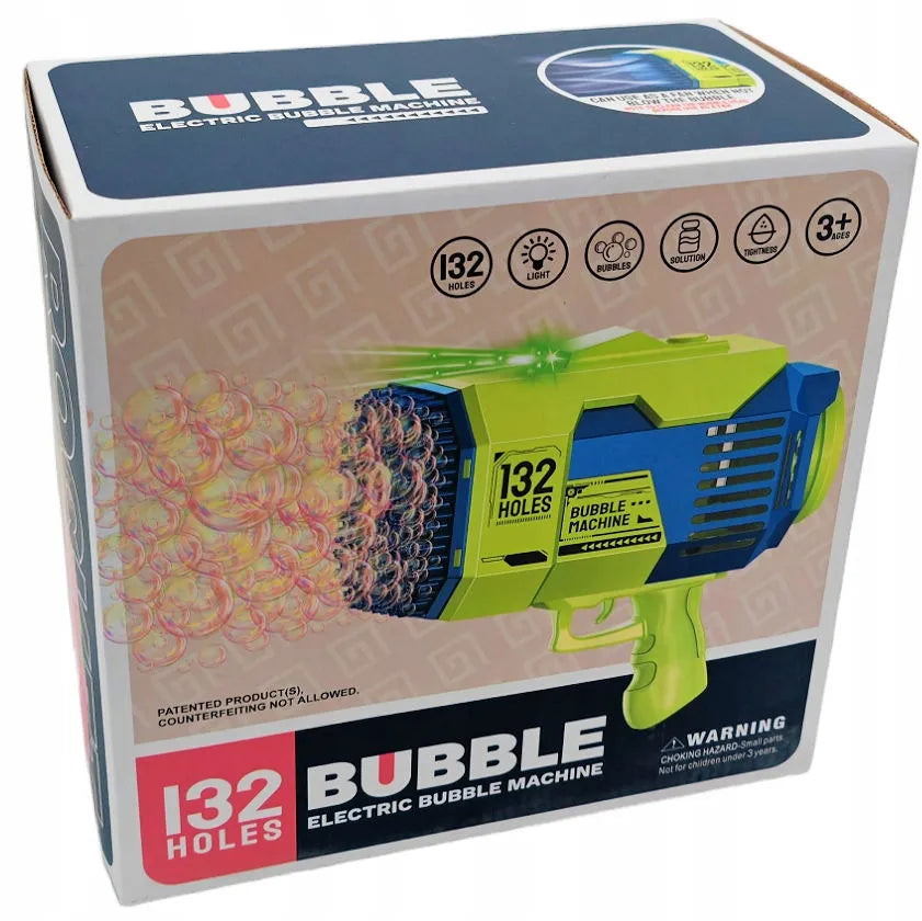 Muilo burbulų pistoletas su skysčiu 132 skylutės automatinis Bazooka Coil