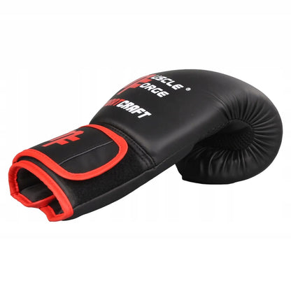 MuscleForge CombatCraft bokso pirštinės 12 oz – sparingų ir treniruočių, matinės juodos
