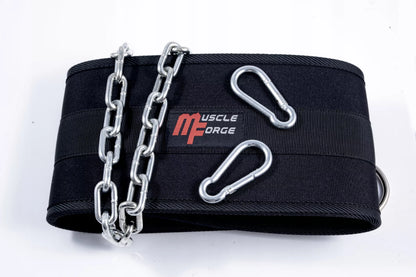 MuscleForge DIP BELT patvarus svorių diržas su grandine 240 kg