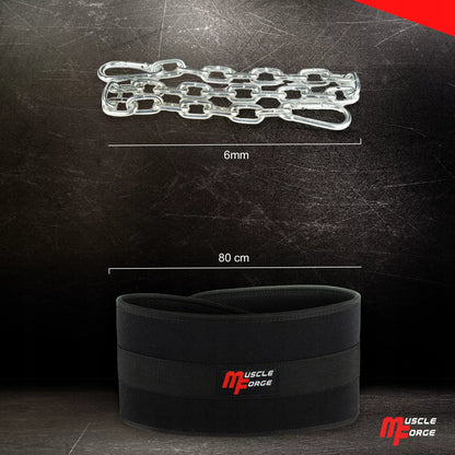 MuscleForge DIP BELT patvarus svorių diržas su grandine 240 kg