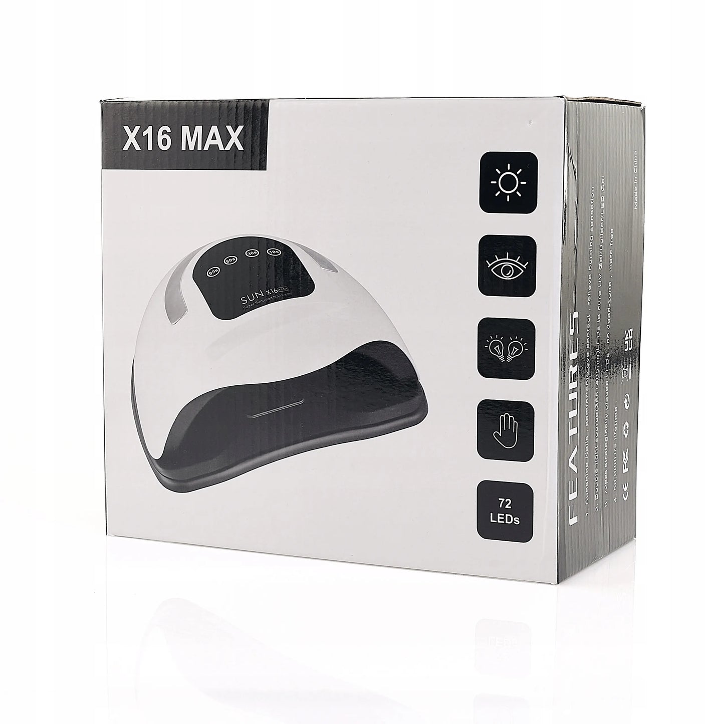 Nagų lempa hibridiniam lakui ir geliui UV SUN X16 LCD DUAL LED 320 W, naujausias modelis