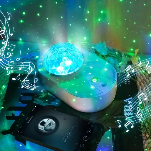 Naktinė Lempa Žvaigždžių Projektorius su Pulteliu