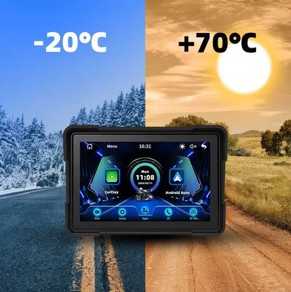 „Navic“ motociklo ekranas su „CarPlay“ ir „Android Auto“, 5 colių belaidė navigacija
