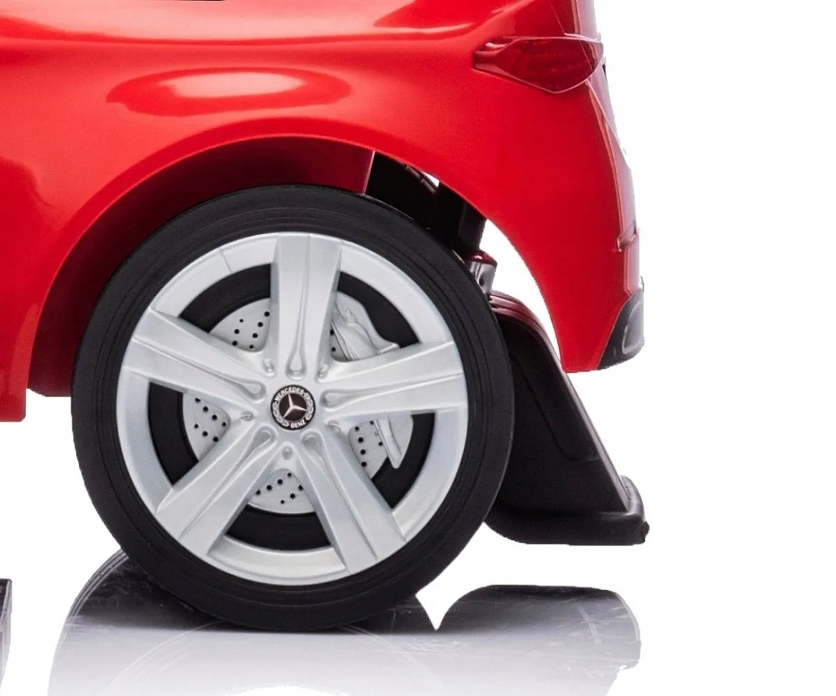 NELIK vaikiškas paspirtukas MERCEDES: stumdukas, vaikštynė, automobilis su odine sėdyne – tobula dovana vienerių metų vaikui