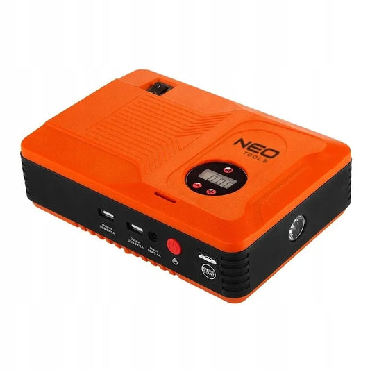Neo Tools 11-997 užvedimo įrenginys, 14Ah galios bankas ir 3.5 bar kompresorius