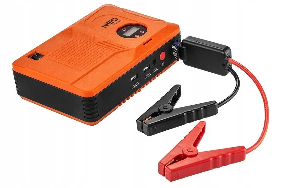 Neo Tools 11-997 užvedimo įrenginys, 14Ah galios bankas ir 3.5 bar kompresorius