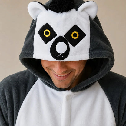 „nerd hunters“ lemūro kigurumi pižama-kostiumas, XL, 175–185 cm