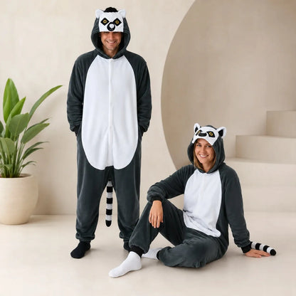 „nerd hunters“ lemūro kigurumi pižama-kostiumas, XL, 175–185 cm