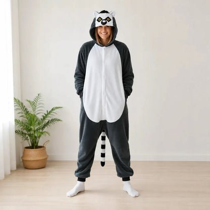 „nerd hunters“ lemūro kigurumi pižama-kostiumas, XL, 175–185 cm