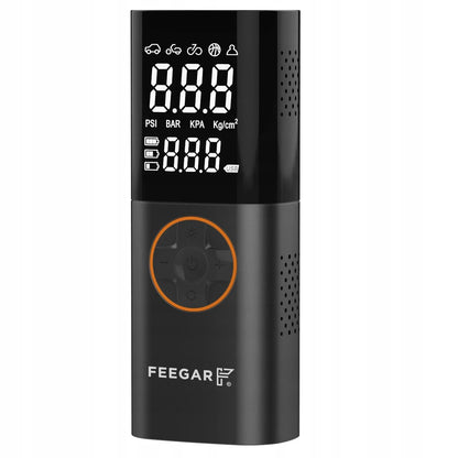 Nešiojama elektrinė padangų pompa Feegar, 12V automobilinis kompresorius su LED