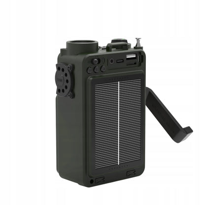 Nešiojamas avarinis radijas JB Tacticals žalias su SOS pavojaus signalu ir Bluetooth