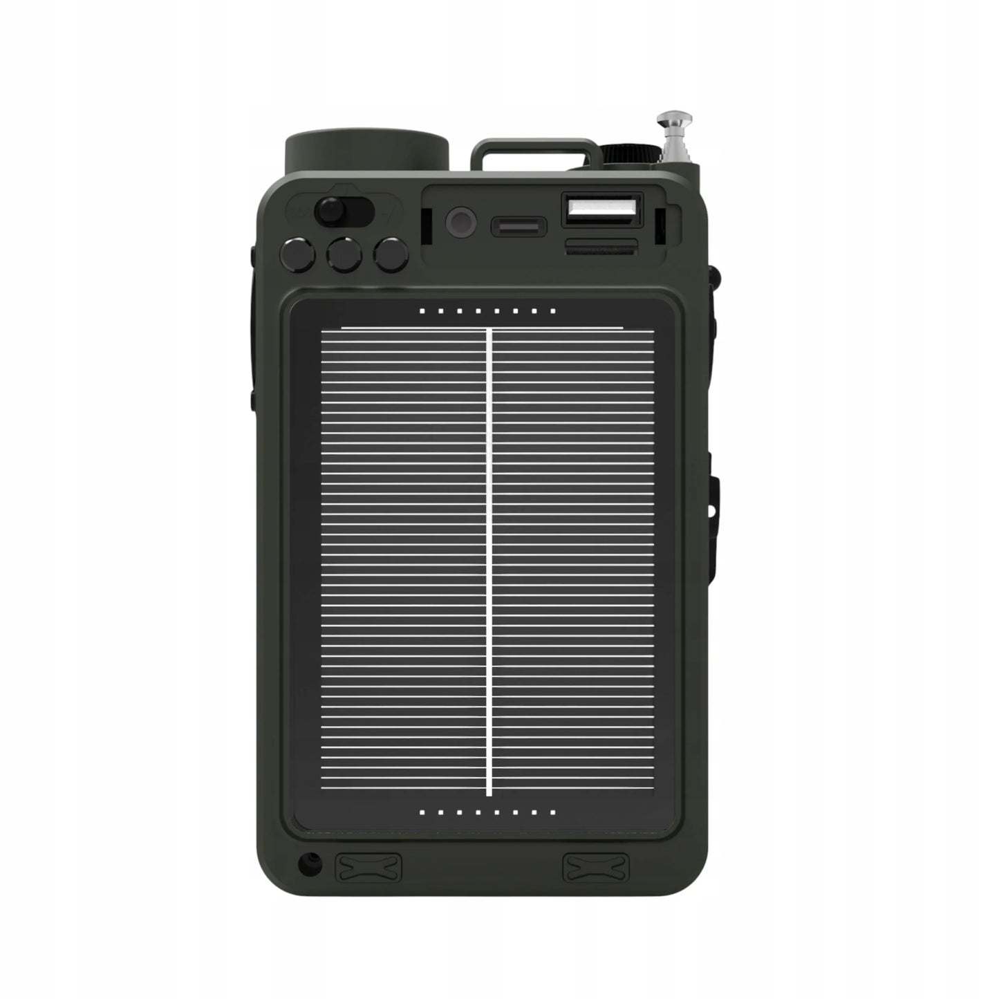 Nešiojamas avarinis radijas JB Tacticals žalias su SOS pavojaus signalu ir Bluetooth