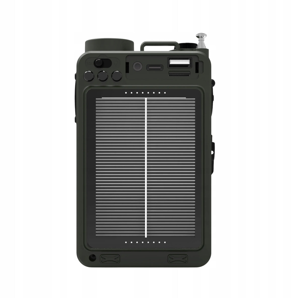 Nešiojamas avarinis radijas JB Tacticals žalias su SOS pavojaus signalu ir Bluetooth