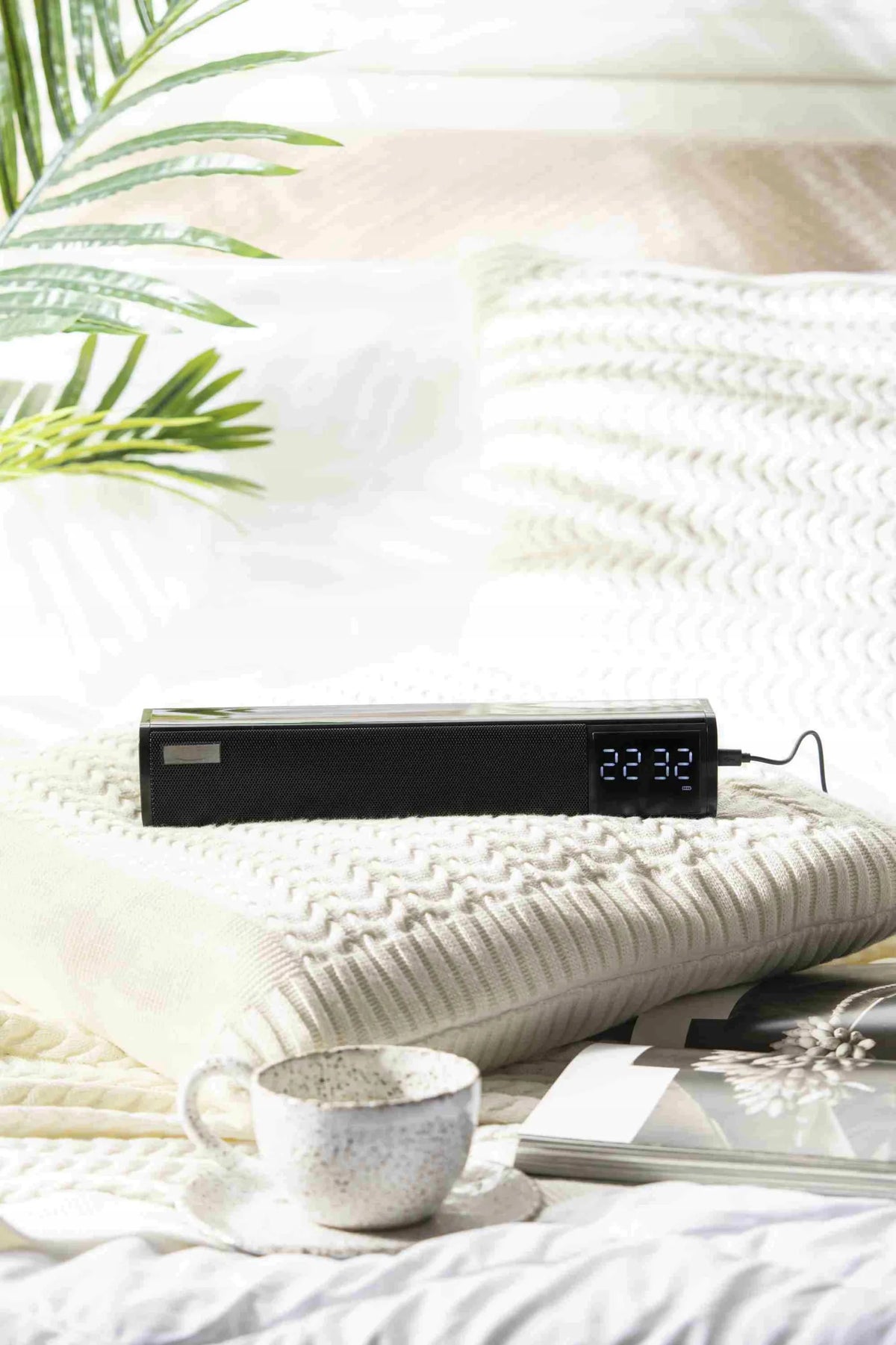 Nešiojamas „Soundbar“ garsiakalbis su žadintuvu „Bluetooth 5.0 Adler“