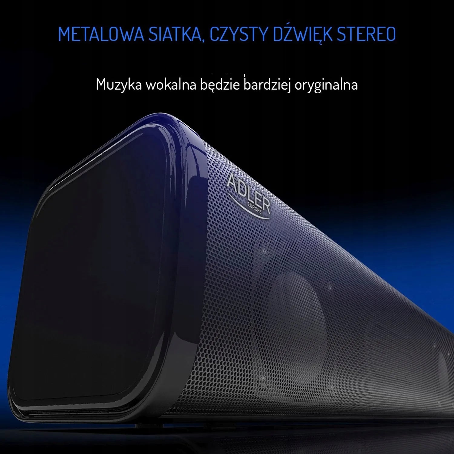 Nešiojamas „Soundbar“ garsiakalbis su žadintuvu „Bluetooth 5.0 Adler“