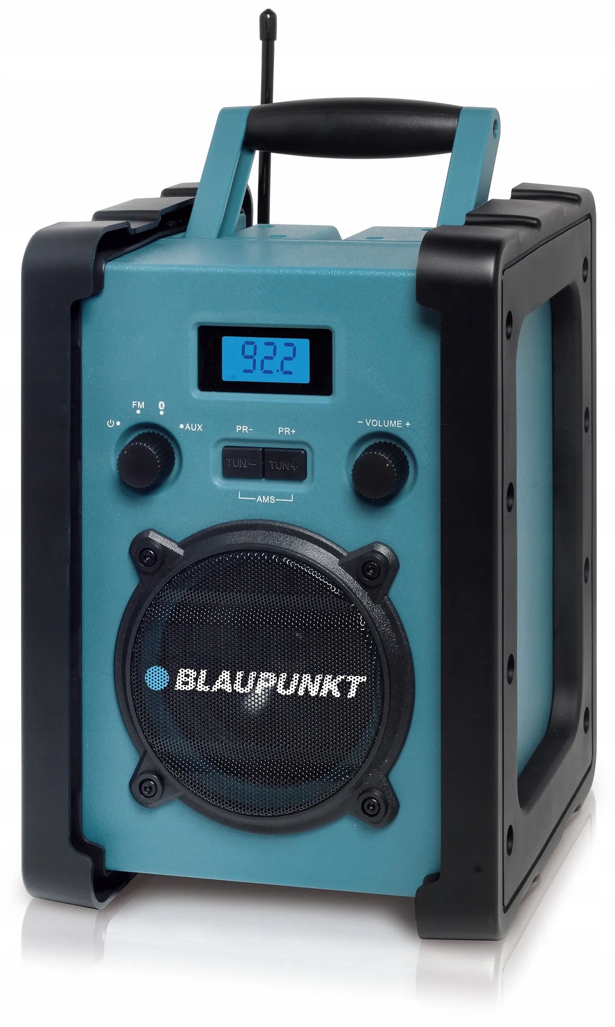 Nešiojamas statybinis akumuliatorinis radijas BLAUPUNKT BSR20 Bluetooth FM AUX su maitinimo šaltiniu