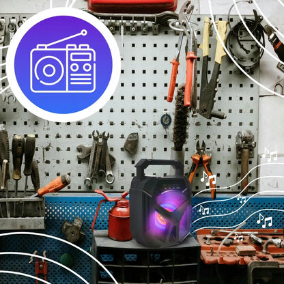 Nešiojamasis belaidis Bluetooth boombox garsiakalbis RETOO RGB USB TF kortelė AUX 400 W