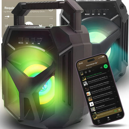 Nešiojamasis belaidis Bluetooth boombox garsiakalbis RETOO RGB USB TF kortelė AUX 400 W