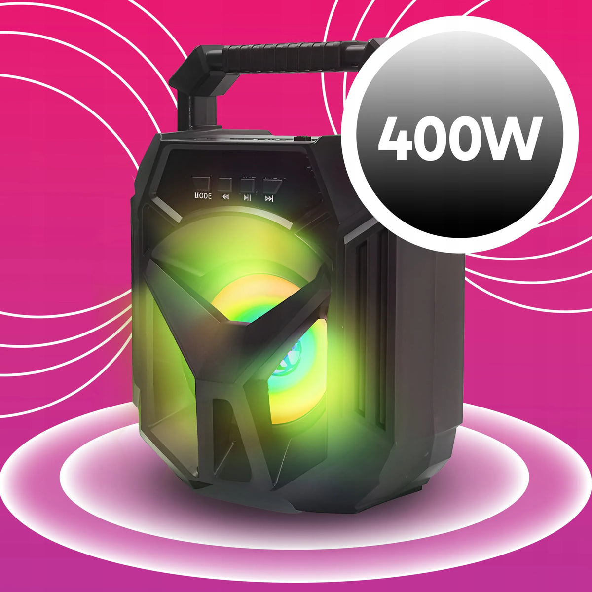 Nešiojamasis belaidis Bluetooth boombox garsiakalbis RETOO RGB USB TF kortelė AUX 400 W