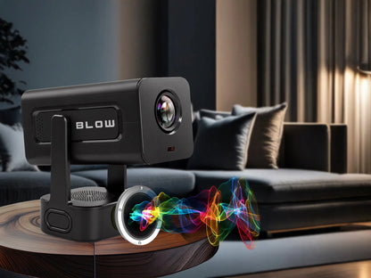 Nešiojamasis „BLOW“ projektorius „Android Smart TV“ su „Wi-Fi“, juodas, 720p, su garsiakalbiu