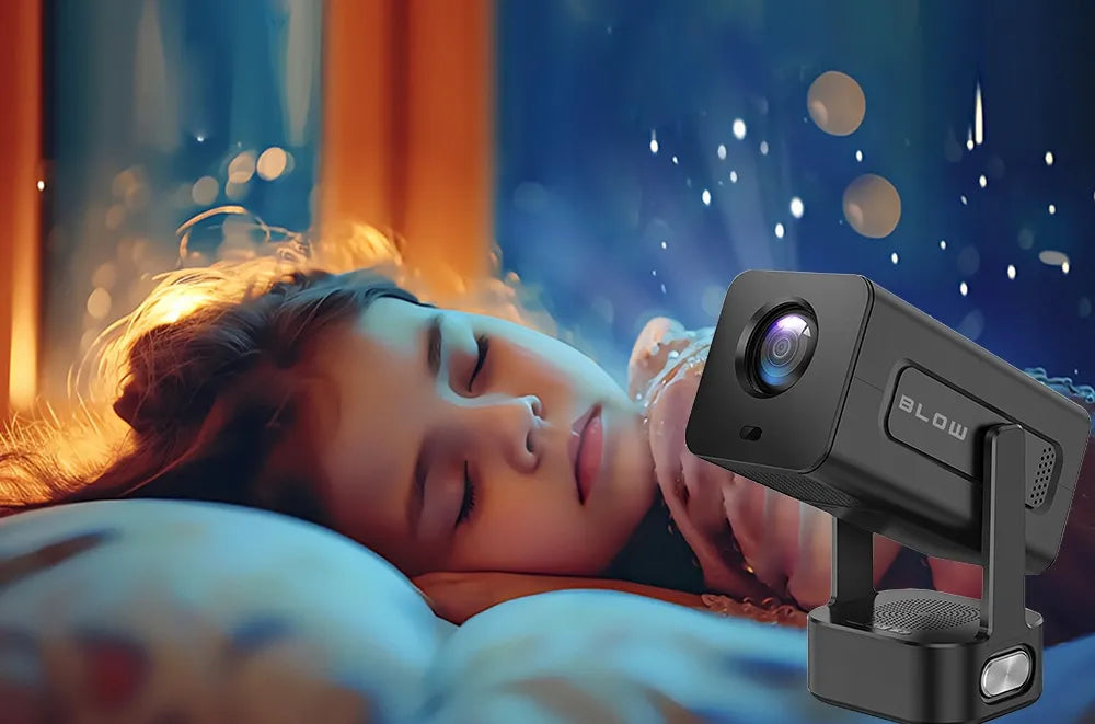 Nešiojamasis „BLOW“ projektorius „Android Smart TV“ su „Wi-Fi“, juodas, 720p, su garsiakalbiu