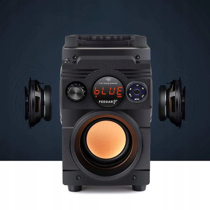 Nešiojamoji „Bluetooth“ kolonėlė Feegar ShowJet su karaoke mikrofonu, 3,5 mm AUX