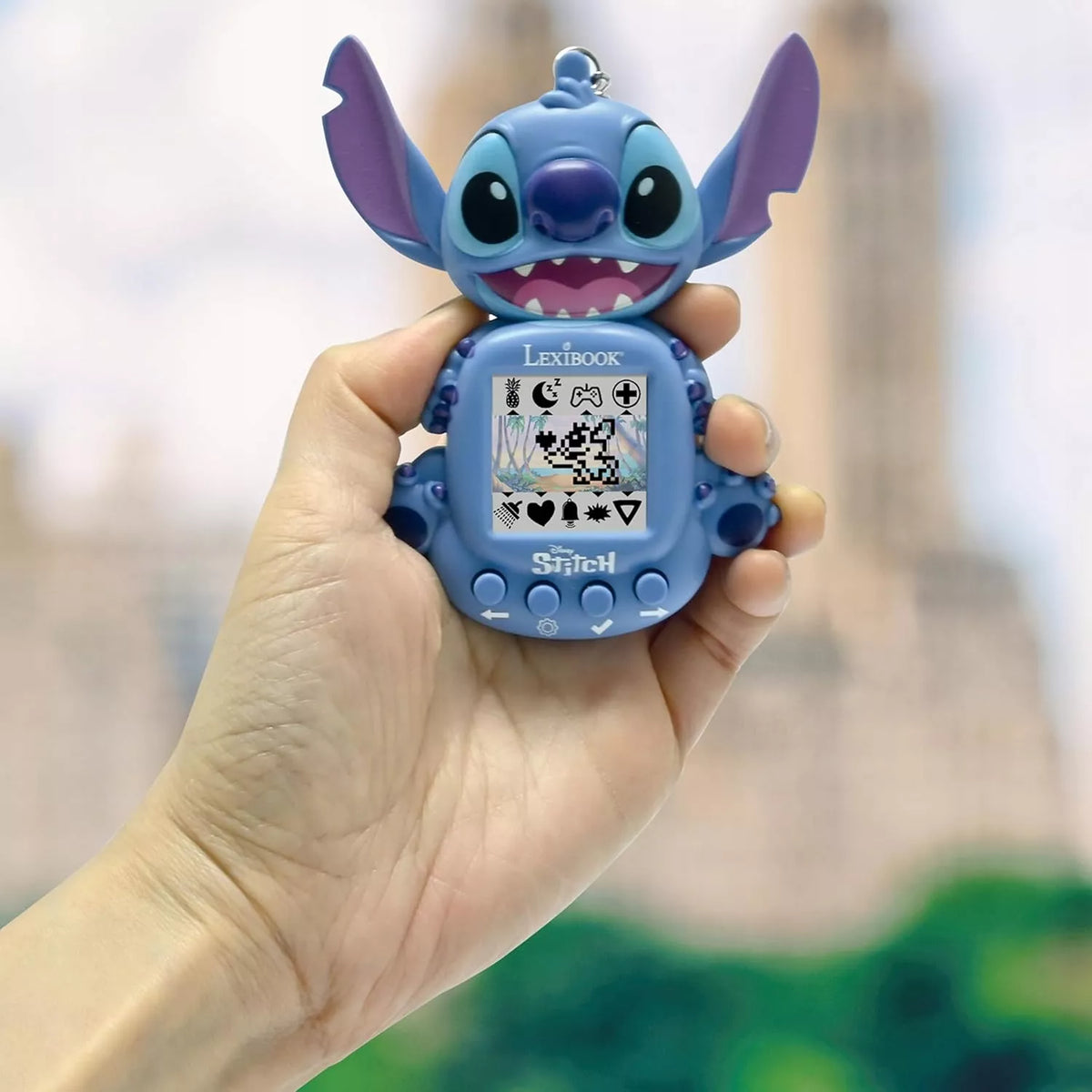 Nešiojamoji konsolė „Disney Stitch My Best-E“, LCD ekranas, 3 žaidimai, kaip „Tamagotchi“
