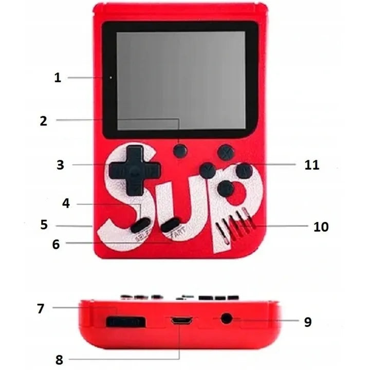 Nešiojamoji mini retro konsolė „Mario Contra“ su 400 žaidimų