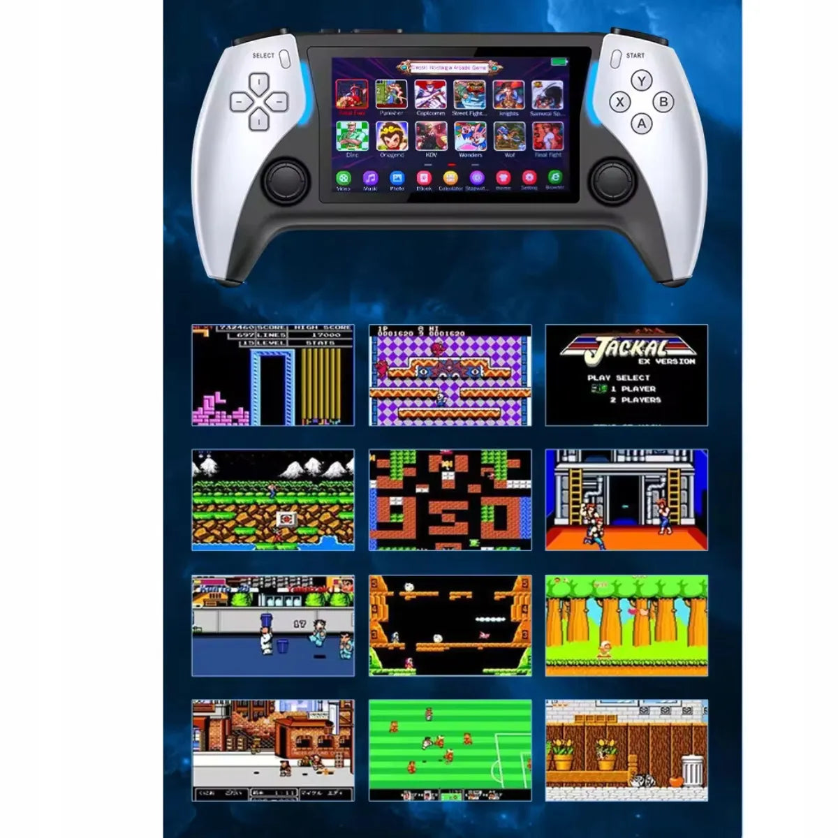 Nešiojamoji žaidimų konsolė PRX, 40 000 žaidimų, 128 GB, PS5 Project X HD Arcade