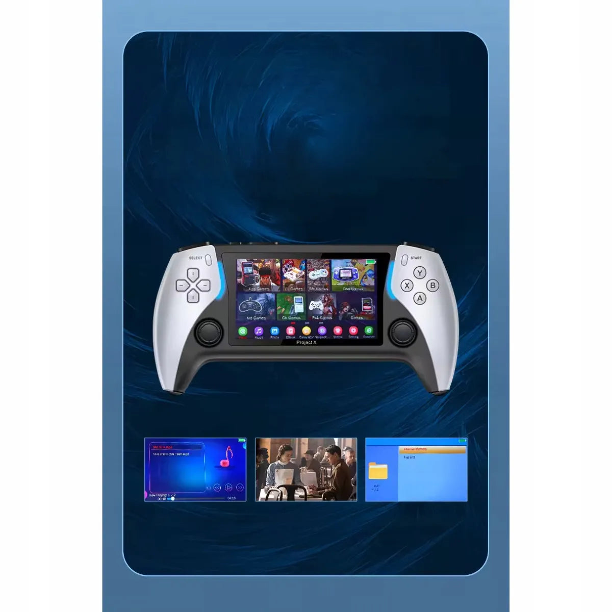 Nešiojamoji žaidimų konsolė PRX, 40 000 žaidimų, 128 GB, PS5 Project X HD Arcade
