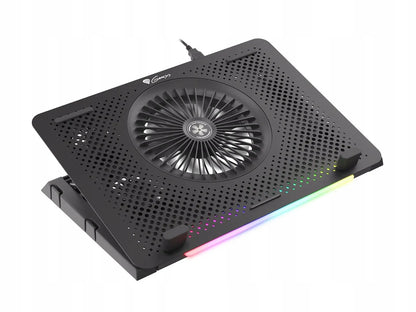 Nešiojamojo kompiuterio aušinimo stovas Genesis Oxid 450 RGB, 15,6 col., su ventiliatoriais