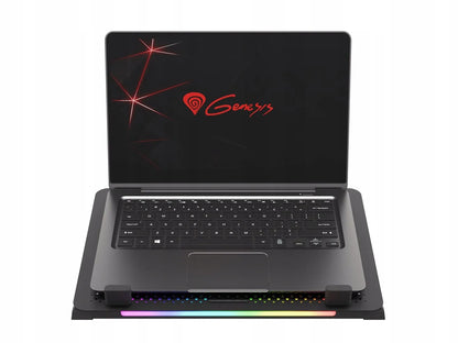 Nešiojamojo kompiuterio aušinimo stovas Genesis Oxid 450 RGB, 15,6 col., su ventiliatoriais