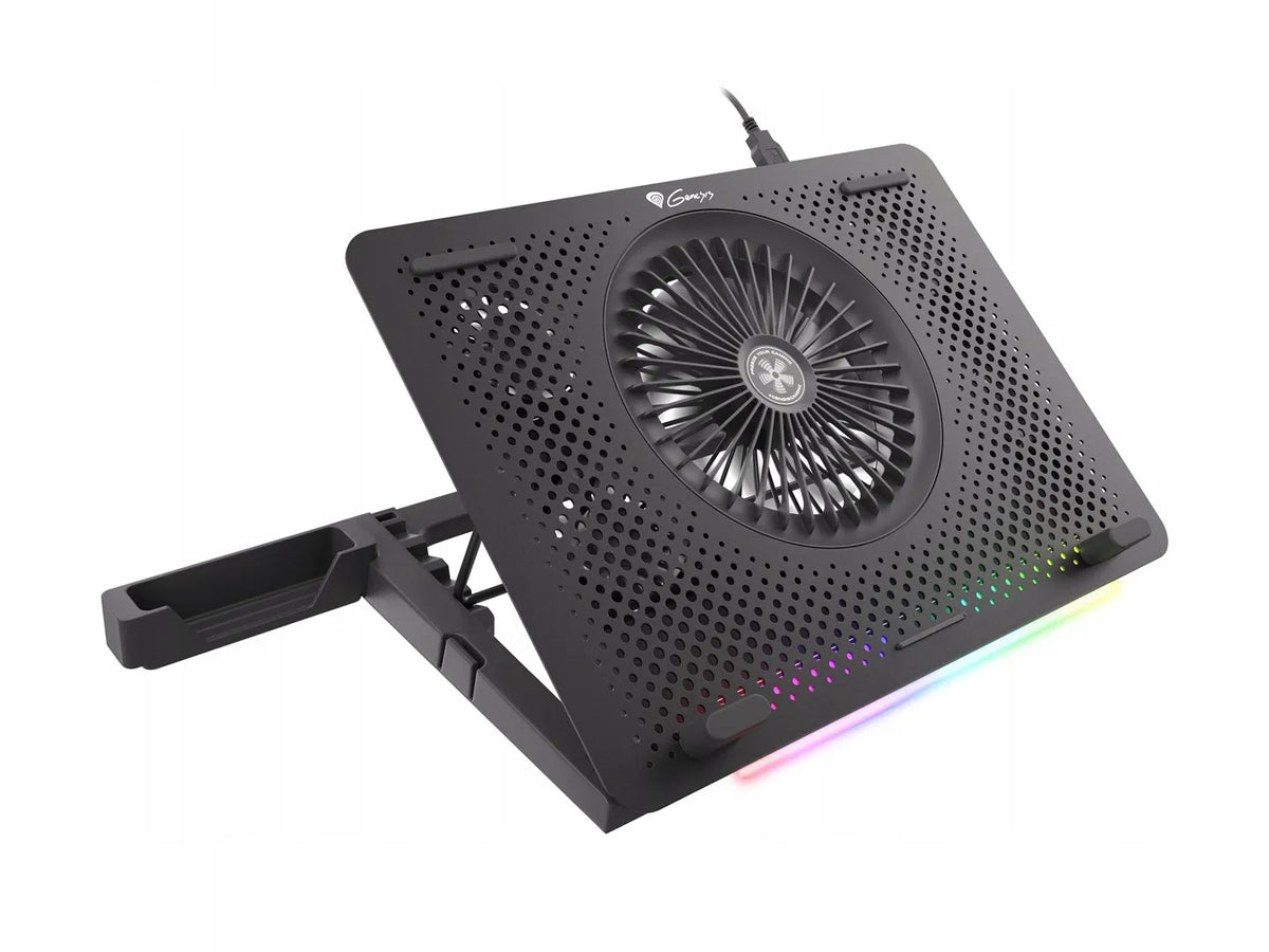 Nešiojamojo kompiuterio aušinimo stovas Genesis Oxid 450 RGB, 15,6 col., su ventiliatoriais