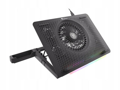 Nešiojamojo kompiuterio aušinimo stovas Genesis Oxid 450 RGB, 15,6 col., su ventiliatoriais