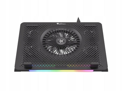 Nešiojamojo kompiuterio aušinimo stovas Genesis Oxid 450 RGB, 15,6 col., su ventiliatoriais