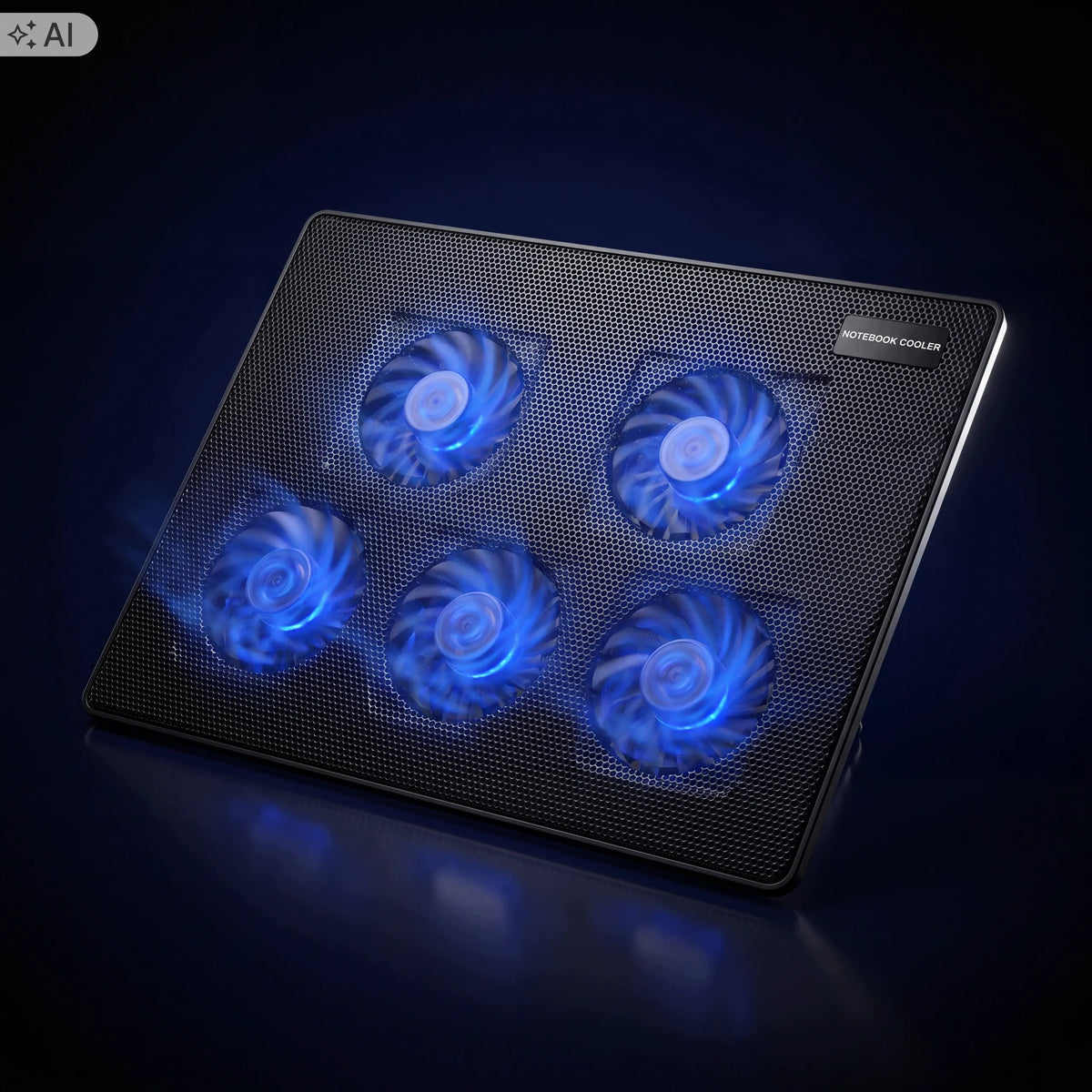 Nešiojamojo kompiuterio aušinimo stovas „Retoo“, 17 colių, 5 ventiliatoriai, LED, USB