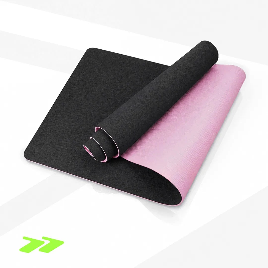 Neslystantis treniruočių kilimėlis Scoopes Balance 6, TPE, 6 mm, 183 × 61 cm, rožinis