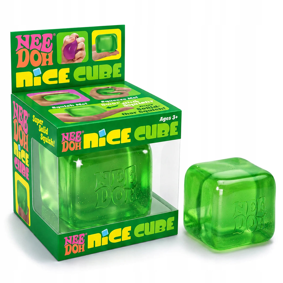 Nice Cube antistresinis kubas, žalios spalvos