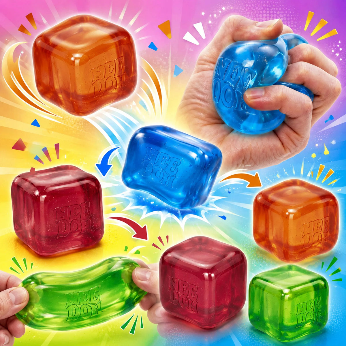 Nice Cube antistresinis kubas, žalios spalvos