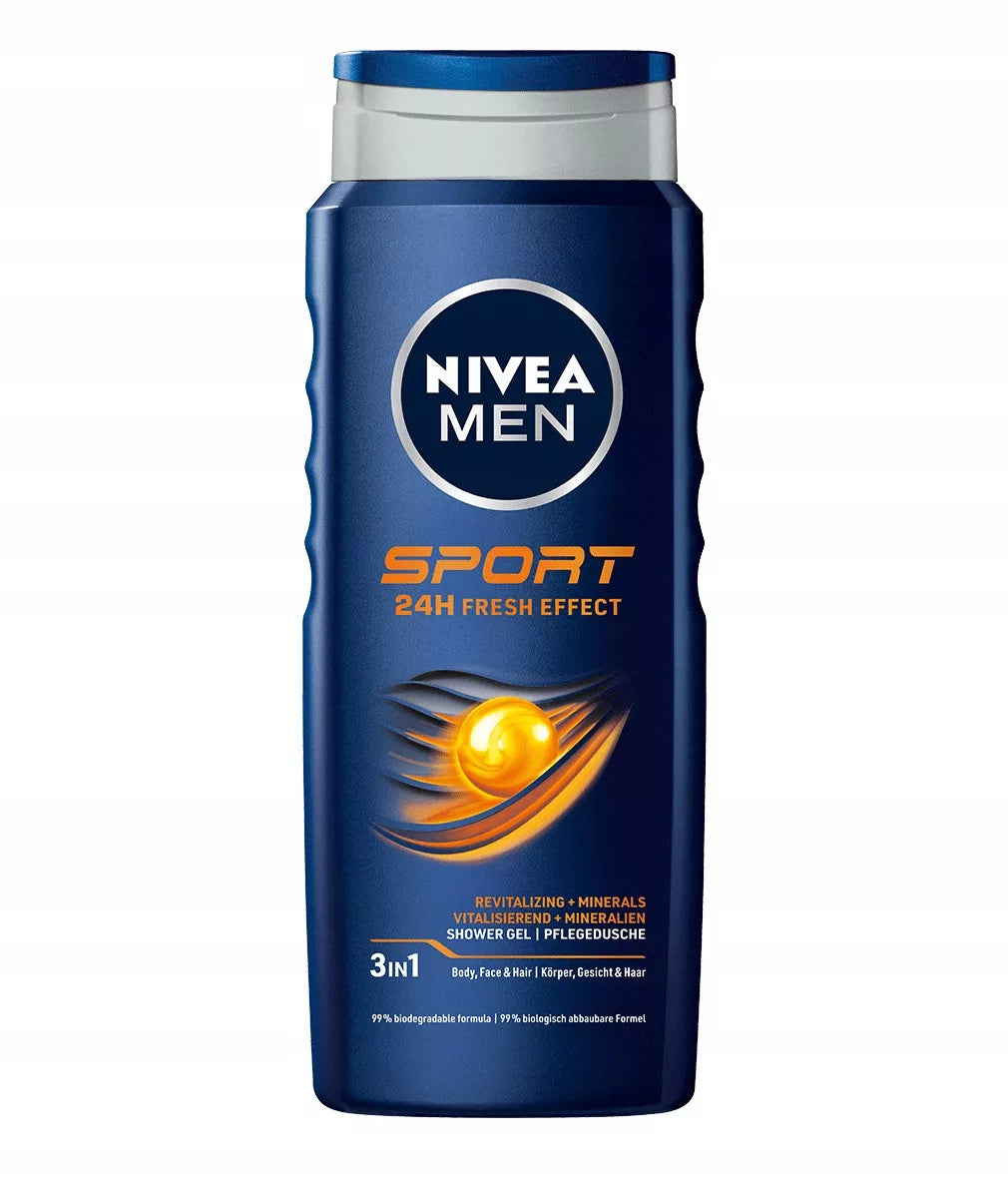 NIVEA MEN vyriškas dušo gelis – kūno prausiklis 500ml x5 + DOVANA