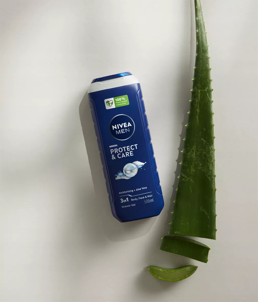 NIVEA MEN vyriškas dušo gelis – kūno prausiklis 500ml x5 + DOVANA
