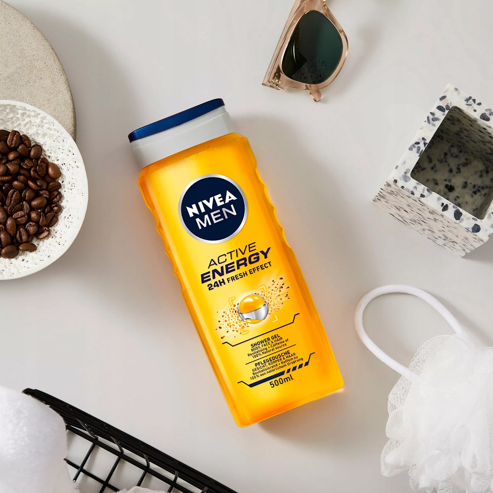 NIVEA MEN vyriškas dušo gelis – kūno prausiklis 500ml x5 + DOVANA
