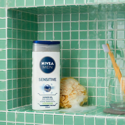 NIVEA MEN vyriškas dušo gelis – kūno prausiklis 500ml x5 + DOVANA