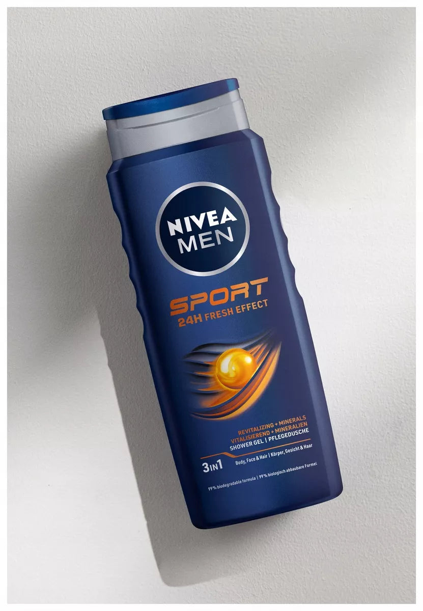 NIVEA MEN vyriškas dušo gelis – kūno prausiklis 500ml x5 + DOVANA