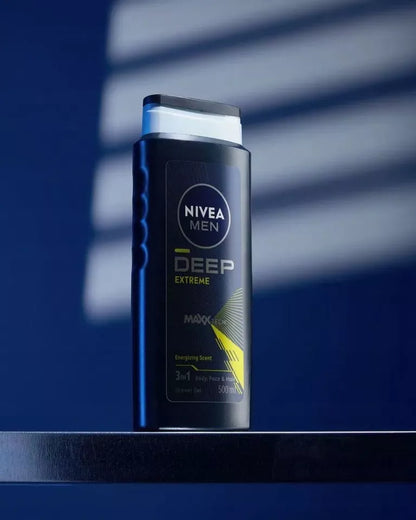 NIVEA MEN vyriškas dušo gelis – kūno prausiklis 500ml x5 + DOVANA